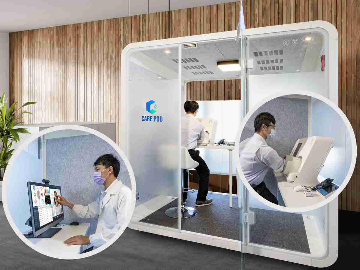 达擎于医疗科技展中展出＂远距诊疗舱＂，，以因应医疗数字化及社会高龄化趋势下、、复诊及慢性病患等族群对于远距看诊需求逐渐升高所推出的创新整合方案。。。多功能合一、、高隐私性的远距诊疗舱可根据病患端与医师端的不同需求，，，，提供弹性化及客制化功能，，节省医生和病患的精力及时间